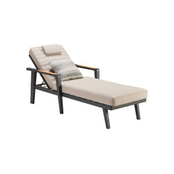 Шезлонг тонкий з підлокітниками (без подушками) HIGOLD EMOTI 697755 Шезлонг тонкий з підлокітниками (без подушками) HIGOLD EMOTI 697755
