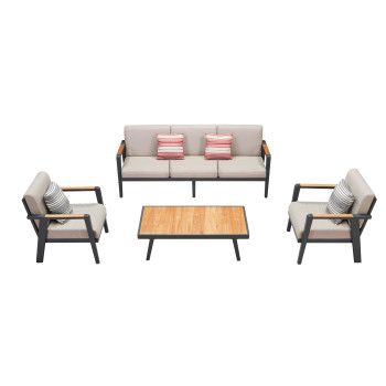 3-Seater Set (3-Seater Sofa + 2 Lounge Armchairs + Coffee table) with cushions HIGOLD EMOTI 697720