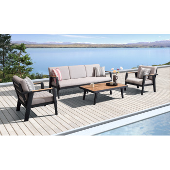 3-Seater Set (3-Seater Sofa + 2 Lounge Armchairs + Coffee table) with cushions HIGOLD EMOTI 697720